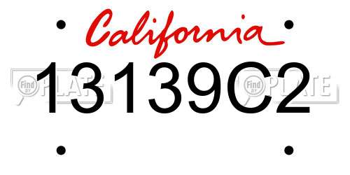 13139C2 California License Plate