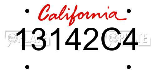 13142C4 California License Plate