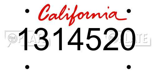 1314520 California License Plate