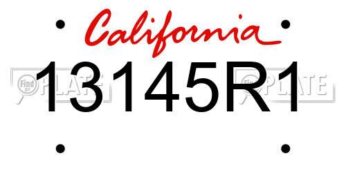 13145R1 California License Plate