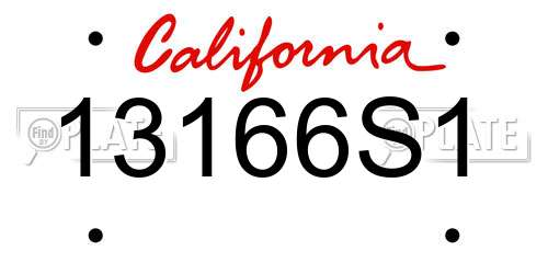 13166S1 California License Plate