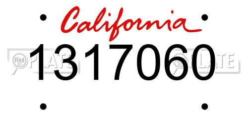 1317060 California License Plate