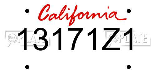 13171Z1 California License Plate