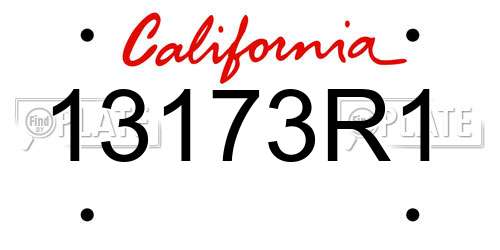 13173R1 California License Plate