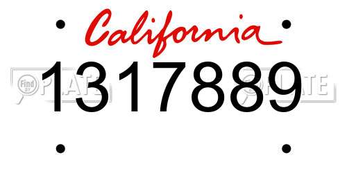 1317889 California License Plate