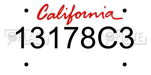 13178C3 California License Plate