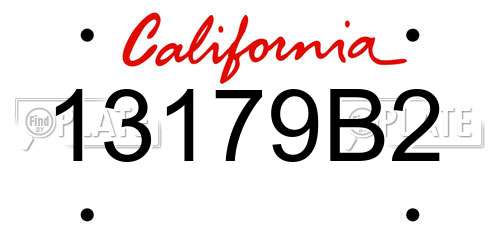13179B2 California License Plate