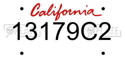 13179C2 California License Plate