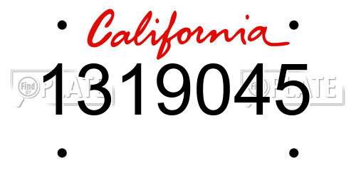 1319045 California License Plate