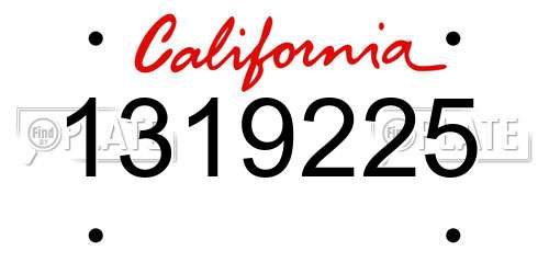 1319225 California License Plate