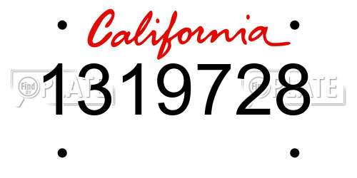 1319728 California License Plate