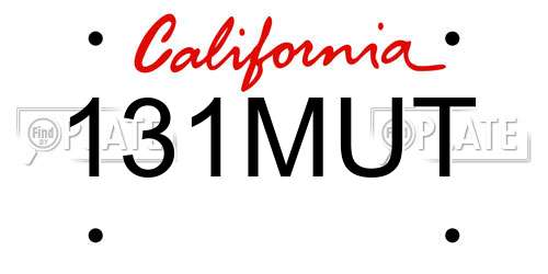 131MUT California License Plate