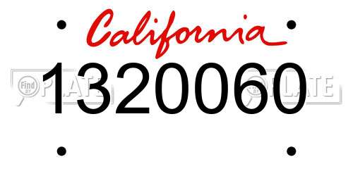 1320060 California License Plate