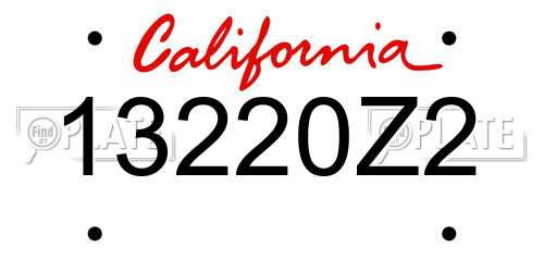 13220Z2 California License Plate
