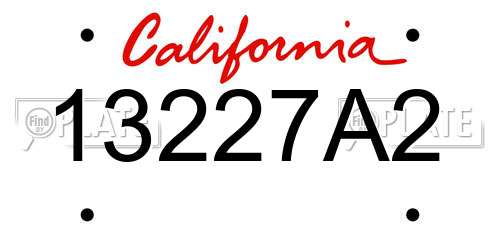 13227A2 California License Plate
