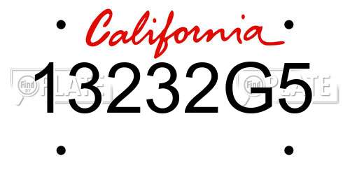 13232G5 California License Plate