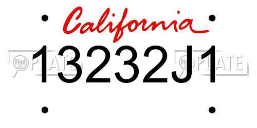 13232J1 California License Plate