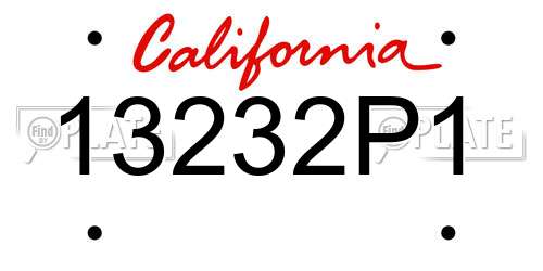 13232P1 California License Plate