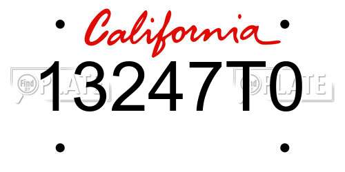 13247T0 California License Plate