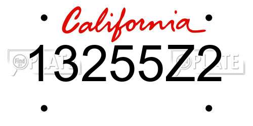 13255Z2 California License Plate