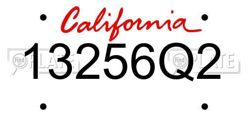 13256Q2 California License Plate