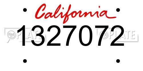 1327072 California License Plate