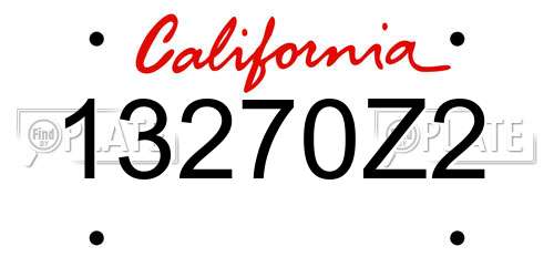 13270Z2 California License Plate