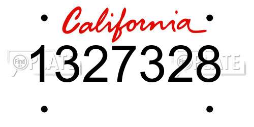 1327328 California License Plate