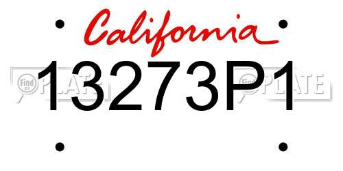 13273P1 California License Plate