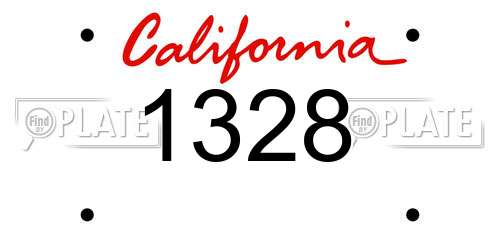 1328 California License Plate