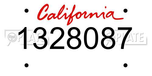 1328087 California License Plate