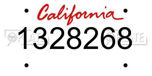 1328268 California License Plate