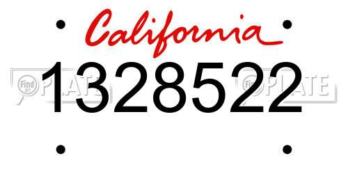 1328522 California License Plate