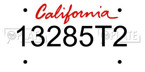 13285T2 California License Plate
