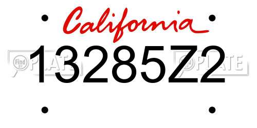 13285Z2 California License Plate