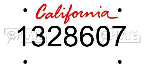 1328607 California License Plate
