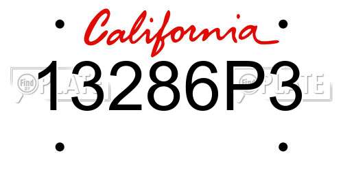 13286P3 California License Plate