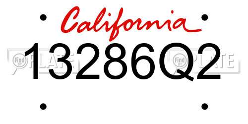13286Q2 California License Plate