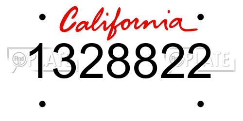 1328822 California License Plate