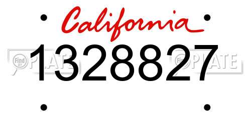 1328827 California License Plate