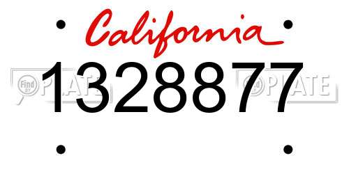 1328877 California License Plate