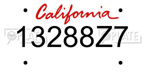 13288Z7 California License Plate