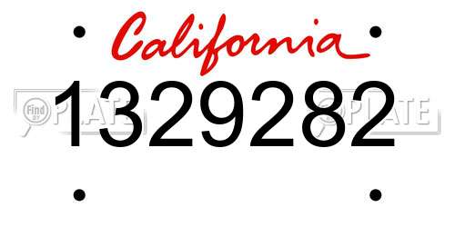 1329282 California License Plate