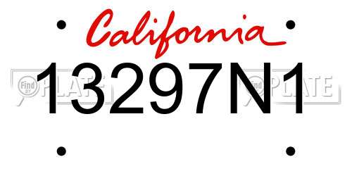 13297N1 California License Plate