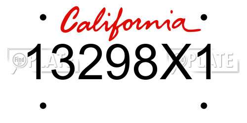 13298X1 California License Plate