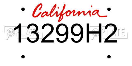 13299H2 California License Plate