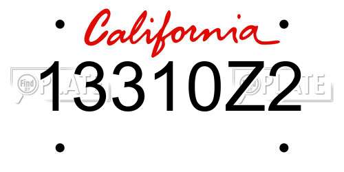 13310Z2 California License Plate