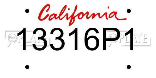 13316P1 California License Plate
