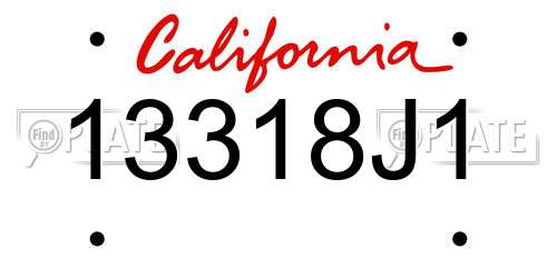 13318J1 California License Plate