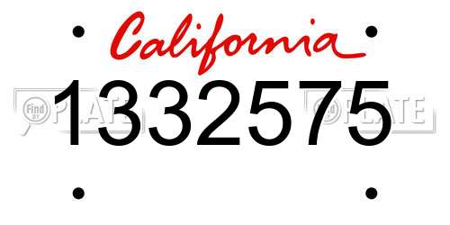 1332575 California License Plate